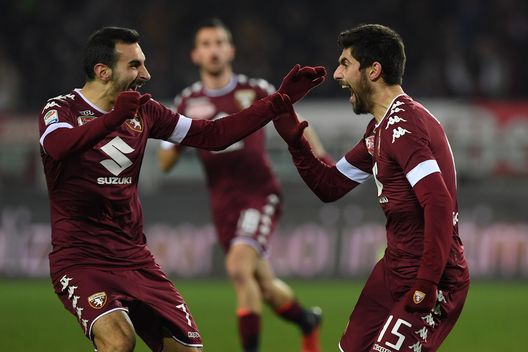 TURIN, ITALY - JANUARY 16: Marco Benassi of FC Torino celebrates a goal with team mate Davide Zappacosta during the Serie A match between FC Torino and AC Milan at Stadio Olimpico di Torino on January 16, 2017 in Turin, Italy. (Photo by Valerio Pennicino/Getty Images) TURIN, ITALY - JANUARY 16: Marco Benassi of FC Torino celebrates a goal with team mate Davide Zappacosta during the Serie A match between FC Torino and AC Milan at Stadio Olimpico di Torino on January 16, 2017 in Turin, Italy. (Photo by Valerio Pennicino/Getty Images)