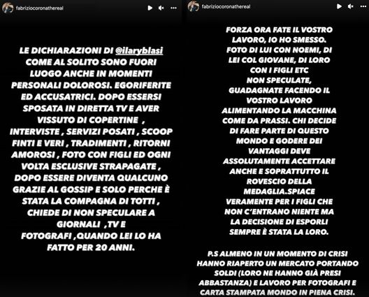 Fabrizio Corona attacca Ilary Blasi dopo la rottura con Totti: “Ora chiede privacy?” Fabrizio Corona attacca Ilary Blasi dopo la rottura con Totti: “Ora chiede privacy?” - immagine 1