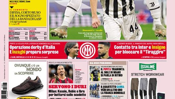 Prima Pagina, La Gazzetta dello Sport: “La legge di Max. Contatto Inter-Insigne” Prima Pagina, La Gazzetta dello Sport: “La legge di Max. Contatto Inter-Insigne” - immagine 1