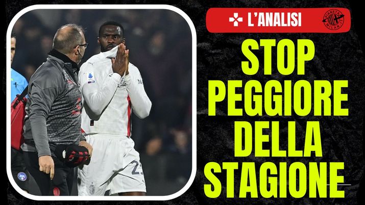 infortunio Fikayo Tomori AC Milan Salernitana-Milan 2-2 Serie A 2023-2024