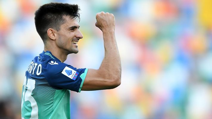 UDINE, ITALY - AUGUST 27: Ignacio Pussetto of Udinese Calcio  celebrates after scoring the opening goal during the Serie A match between Udinese Calcio and Venezia FC at Dacia Arena on August 27, 2021 in Udine, Italy. (Photo by Alessandro Sabattini/Getty Images) 