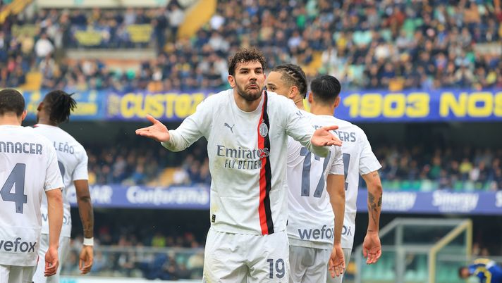 esultanza gol Theo Hernández AC Milan Verona-Milan 1-3 Serie A 2023-2024