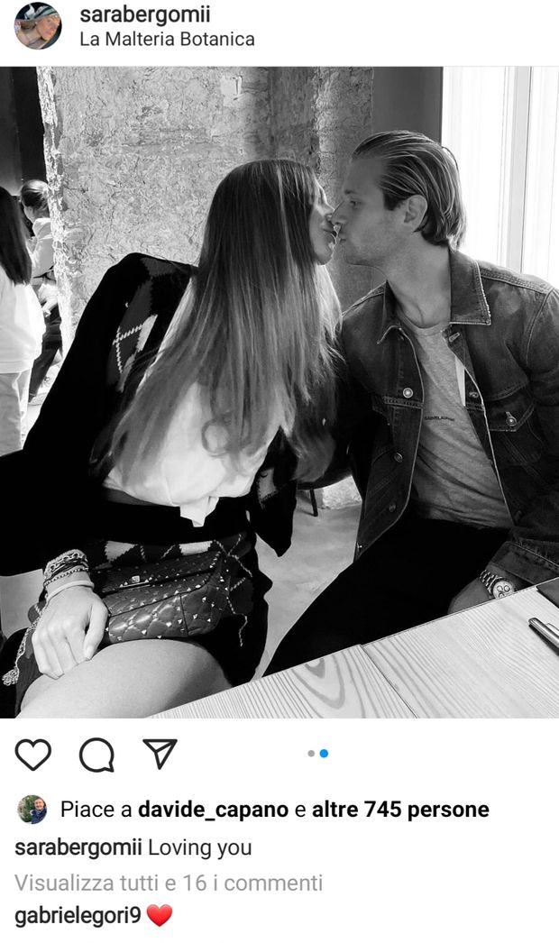 Sara Bergomi e Gabriele Gori, il bacio su Instagram fa il pieno di like- immagine 2