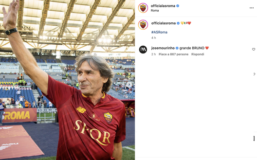 La Roma esalta Conti e gli eroi dell’83. Mourinho: “Grande Bruno”- immagine 2
