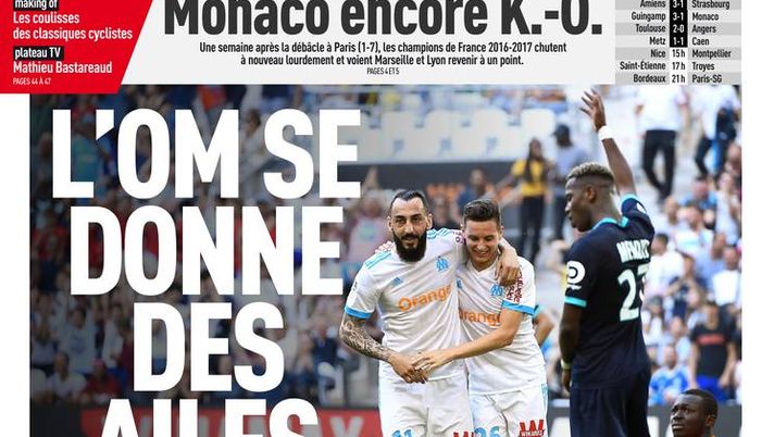 Prima Pagina, L’Équipe: “L’OM si regala le ali, pieno di fiducia prima del Salisburgo. Monaco ancora KO…” Prima Pagina, L’Équipe: “L’OM si regala le ali, pieno di fiducia prima del Salisburgo. Monaco ancora KO…”