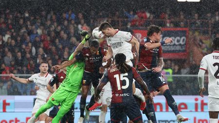 GENOA, ITALY - MAY 05: Matteo Gabbia of AC Milan in action during the Serie A match between Genoa and AC Milan at Stadio Luigi Ferraris on May 05, 2025 in Genoa, Italy. (Photo by Claudio Villa/AC Milan via Getty Images)