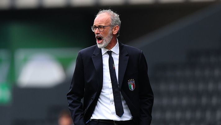 UDINE, ITALY - MARCH 27: Paolo Nicolato manager of Italy U19 gestures during the Elite Round U19 match between Italy and Czech Republic on March 27, 2018 in Udine, Italy.  (Photo by Gabriele Maltinti/Getty Images) 