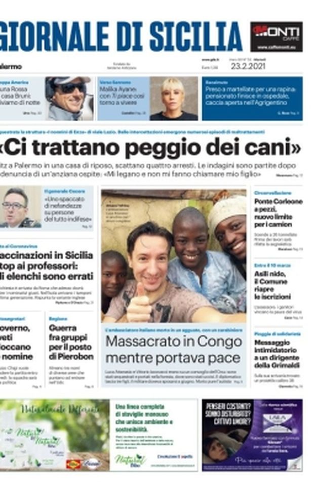Prima Pagina, Giornale di Sicilia: “Ci trattano peggio dei cani, blitz a Palermo in una casa di riposo” Prima Pagina, Giornale di Sicilia: “Ci trattano peggio dei cani, blitz a Palermo in una casa di riposo”
