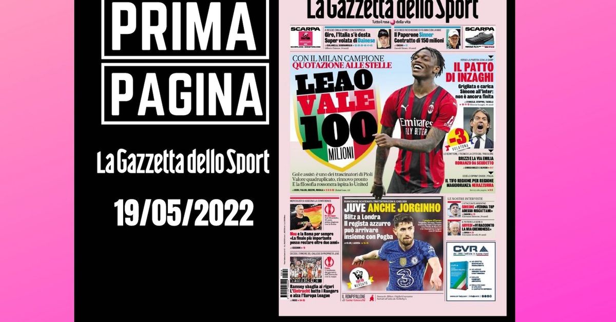 Prima pagina Gazzetta dello Sport: “Leao vale 100 milioni”