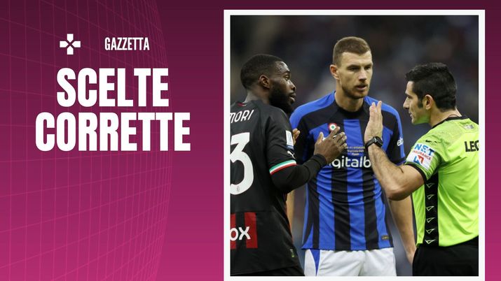 Moviola derby Milan-Inter 0-3 Supercoppa Italiana arbitro Maresca