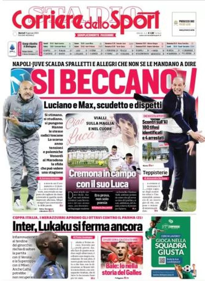 EDICOLA / CdS: “Inter, si ferma ancora Lukaku. Supercoppa a rischio” - immagine 1