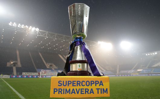 BERGAMO, ITALY - JANUARY 21: Primavera Supercup trophy is displayed prior to the Supercoppa Primavera Tim match between Atalanta BC U19 and ACF Fiorentina U19 at Gewiss Stadium on January 21, 2021 in Bergamo, Italy. (Photo by Emilio Andreoli/Getty Images for Lega Serie A) BERGAMO, ITALY - JANUARY 21: Primavera Supercup trophy is displayed prior to the Supercoppa Primavera Tim match between Atalanta BC U19 and ACF Fiorentina U19 at Gewiss Stadium on January 21, 2021 in Bergamo, Italy. (Photo by Emilio Andreoli/Getty Images for Lega Serie A)