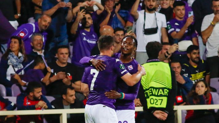 GERMOGLI PH: 27 OTTOBRE 2022 FIRENZE STADIO ARTEMIO FRANCHI CONFERENCE LEAGUE FIORENTINA VS ISTANBUL BASAKSEHIR NELLA FOTO ESULTANZA GOL JOVIC Conference League – Fiorentina come Villarreal e Istanbul, il dato - immagine 1