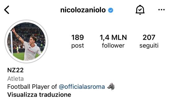 Zaniolo cambia l’immagine del profilo e si mette con la maglia della Roma – FOTO- immagine 2