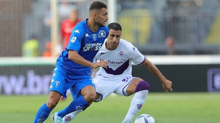 EMPOLI, ITALY - AUGUST 21: Nedim Bajrami of Empoli FC in action during the Serie A match between Empoli FC and ACF Fiorentina at Stadio Carlo Castellani on August 21, 2022 in Empoli, . (Photo by Gabriele Maltinti/Getty Images)