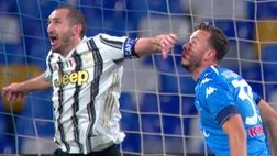 VIDEO Napoli-Juventus, rigore provocato e uno graziato: Chiellini e le immagini di una serata da dimenticare