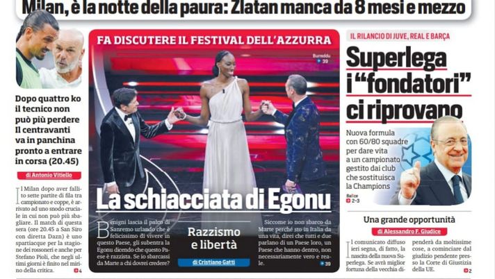 EDICOLA CDS – Milan, soccorso Ibra. Superlega, ‘fondatori’ ci riprovano - immagine 1