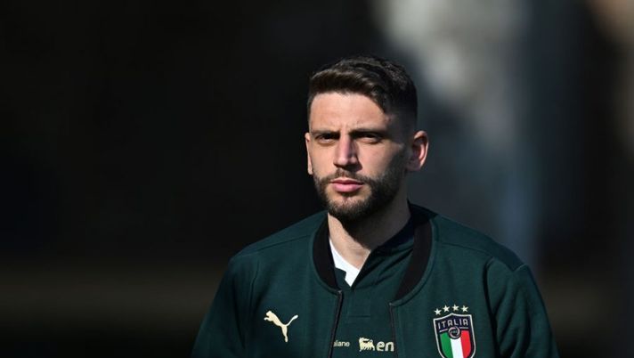 FLORENCE, ITALY - MARCH 21: Domenico Berardi of Italy in action during a Italy training session at Centro Tecnico Federale di Coverciano on March 21, 2022 in Florence, Italy. (Photo by Claudio Villa/Getty Images) Sassuolo, il procuratore FIGC apre un procedimento su Berardi dopo la lite - immagine 1