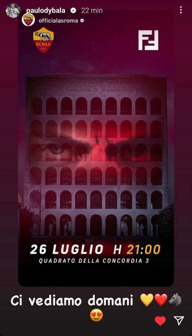 Roma, domani alle 21 la presentazione di Dybala al Colosseo Quadrato- immagine 2