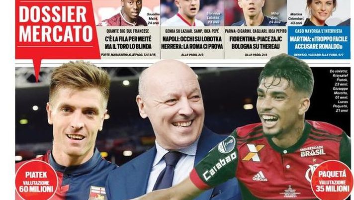 Prima Pagina, Tuttosport: “Uomini d’oro. C’è la fila per Meité. Napoli: occhi su Lobotka. Herrera, la Roma ci prova…”  Prima Pagina, Tuttosport: “Uomini d’oro. C’è la fila per Meité. Napoli: occhi su Lobotka. Herrera, la Roma ci prova…”