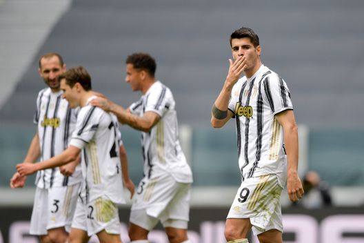 Alvaro Morata, attaccante della Juve, esulta dopo un gol Alvaro Morata, attaccante della Juve, esulta dopo un gol