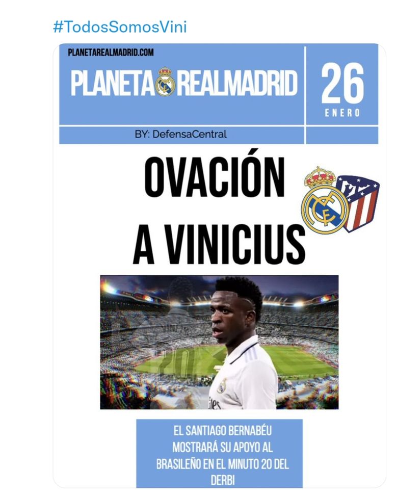 Siamo tutti Vinicius: la reazione del tifo Real all’orrendo manichino pre-derby…- immagine 2