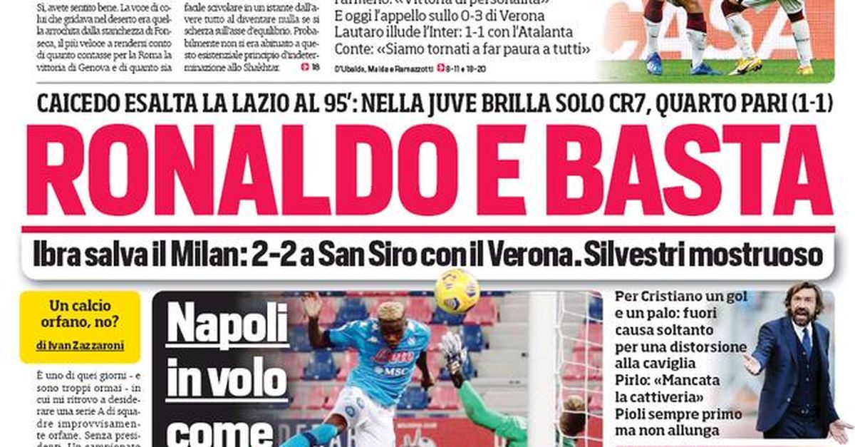 Corriere Dello Sport La Prima Pagina Di Oggi 9 Novembre 2020