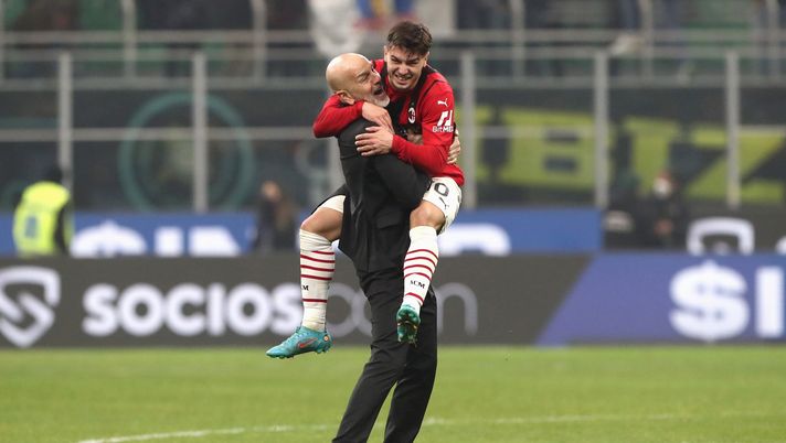 Brahim Diaz e Stefano Pioli, qui durante Inter-Milan (getty images)