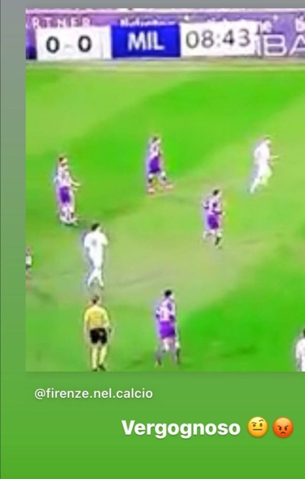  Eysseric polemizza su Instagram contro l'arbitro Guida dopo Fiorentina-Milan (credits: Instagram Eysseric) 