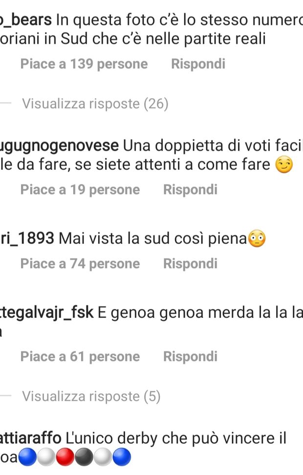 I commenti... I commenti...