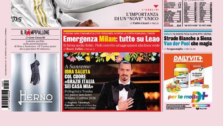 Prima Pagina, La Gazzetta dello Sport: “Juve, canta Morata. Inter-Atalanta, il duello del gol” 