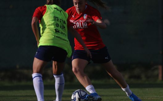 Benedetta nel corso di una sessione d'allenamento in Nazionale 
