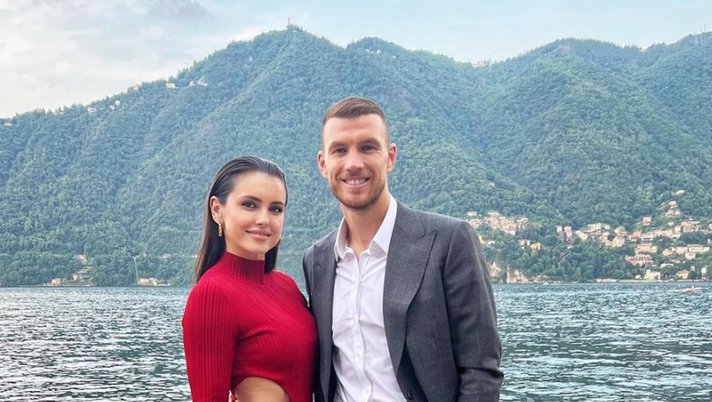 Matrimonio Lautaro e Agustina, anche Dzeko presente a Cernobbio. La foto con la moglie - immagine 1