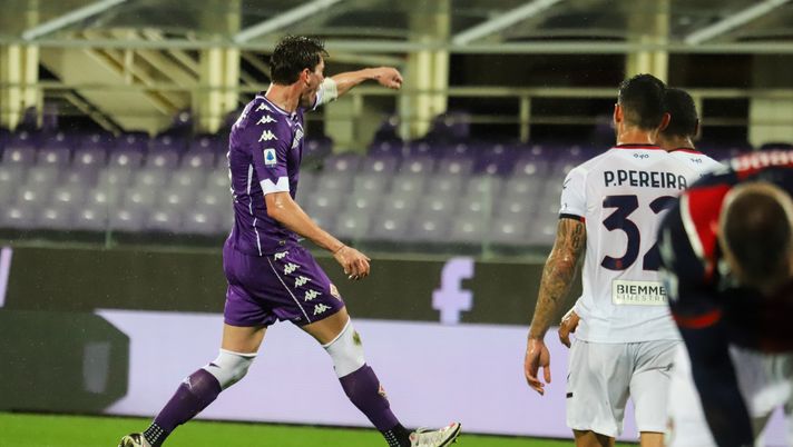 GERMOGLI PH: 23 GENNAIO 2021 FIRENZE STADIO ARTEMIO FRANCHI SERIE A FIORENTINA VS CROTONE NELLA FOTO GOL ED ESULTANZA VLAHOVIC 