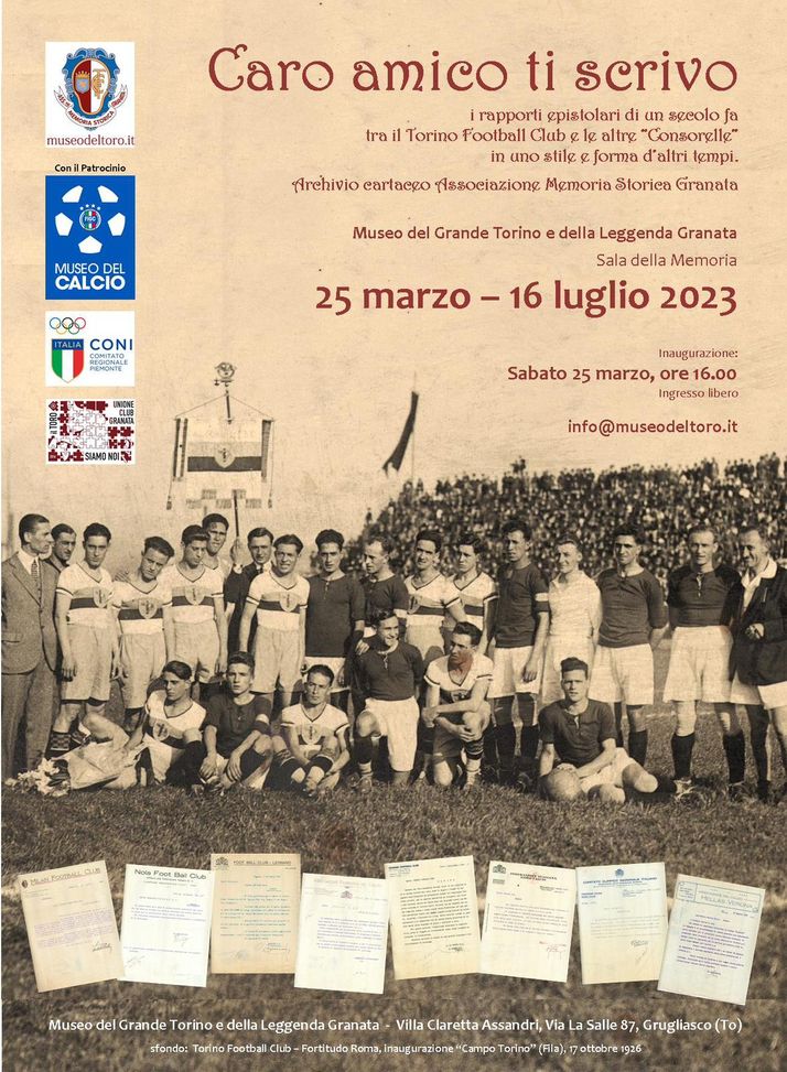 Museo Grande Torino, mostra “Caro Amico ti scrivo”: “Presenti lettere dal ’24 al ’31”- immagine 2
