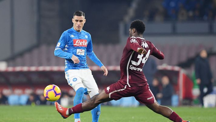 NAPLES, ITALY - FEBRUARY 17: Jose Callejon of SSC Napoli vies Ola Aina of Torino FC during the Serie A match between SSC Napoli and Torino FC at Stadio San Paolo on February 17, 2019 in Naples, Italy. (Photo by Francesco Pecoraro/Getty Images) NAPLES, ITALY - FEBRUARY 17: Jose Callejon of SSC Napoli vies Ola Aina of Torino FC during the Serie A match between SSC Napoli and Torino FC at Stadio San Paolo on February 17, 2019 in Naples, Italy. (Photo by Francesco Pecoraro/Getty Images)