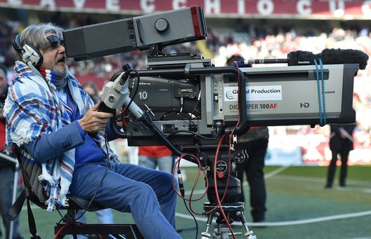  TURIN, ITALY - FEBRUARY 01: UC Sampdoria President Massimo Ferrero attempts to operate a TV camera prior to the Serie A match between Torino FC and UC Sampdoria at Stadio Olimpico di Torino on February 1, 2015 in Turin, Italy. (Photo by Valerio Pennicino/Getty Images) 
