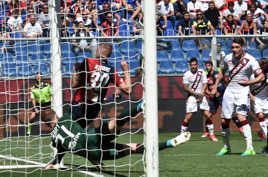 GENOA, ITALY - MAY 21: Luca Rigoni of Genoa scoring a goal 1-0 during the Serie A match between Genoa CFC and FC Torino at Stadio Luigi Ferraris on May 21, 2017 in Genoa, Italy. (Photo by Paolo Rattini/Getty Images) GENOA, ITALY - MAY 21: Luca Rigoni of Genoa scoring a goal 1-0 during the Serie A match between Genoa CFC and FC Torino at Stadio Luigi Ferraris on May 21, 2017 in Genoa, Italy. (Photo by Paolo Rattini/Getty Images)