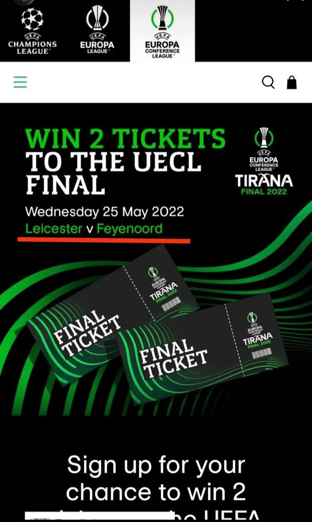 Conference League, gaffe della UEFA: indicata come finale Leicester-Feyenoord- immagine 2