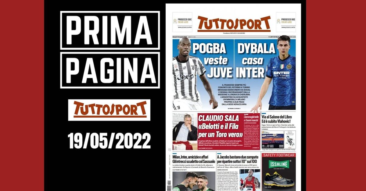 Prima pagina Tuttosport: “Pogba veste Juve. Dybala casa Inter”