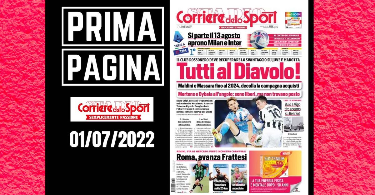 Prima pagina Corriere dello Sport: “Tutti al Diavolo!”