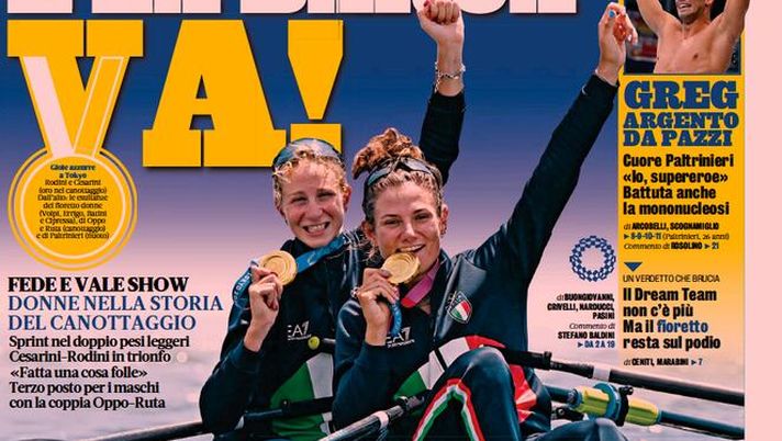 Prima Pagina, La Gazzetta dello Sport: “”E la barca va, Fede e Vale show!” Prima Pagina, La Gazzetta dello Sport: “”E la barca va, Fede e Vale show!”