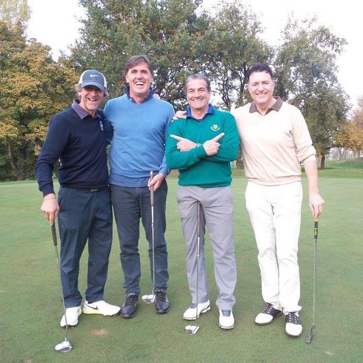 Manuel Gerolin, Alessandro Calori, Beppe Incocciati e Roberto Scarnecchia giocano a golf Manuel Gerolin, Alessandro Calori, Beppe Incocciati e Roberto Scarnecchia giocano a golf