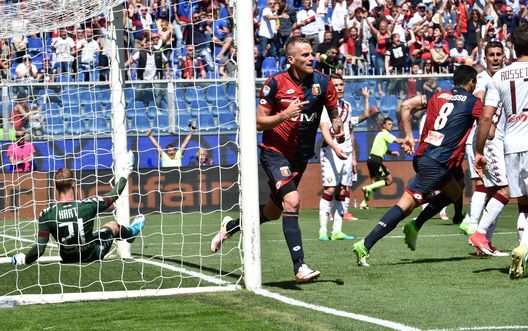 GENOA, ITALY - MAY 21: Luca Rigoni of Genoa celebrates after scoring a goal 1-0 during the Serie A match between Genoa CFC and FC Torino at Stadio Luigi Ferraris on May 21, 2017 in Genoa, Italy. (Photo by Paolo Rattini/Getty Images) GENOA, ITALY - MAY 21: Luca Rigoni of Genoa celebrates after scoring a goal 1-0 during the Serie A match between Genoa CFC and FC Torino at Stadio Luigi Ferraris on May 21, 2017 in Genoa, Italy. (Photo by Paolo Rattini/Getty Images)