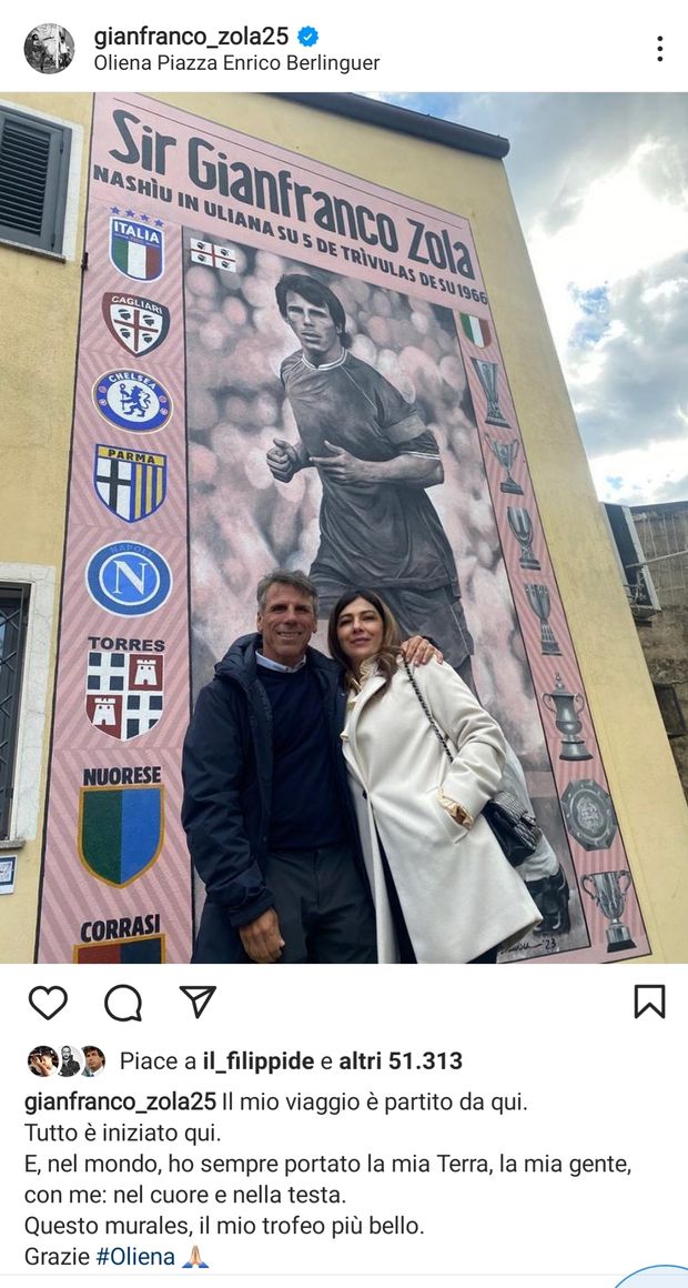 Quel murales è il suo “trofeo più bello”: Zola ringrazia la sua Oliena- immagine 2