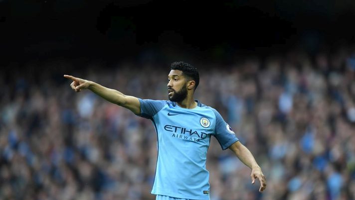 MANCHESTER, ENGLAND - MAY 13:  Gael Clichy of Manchester City looks no  during the Premier League match between Manchester City and Leicester City at Etihad Stadium on May 13, 2017 in Manchester, England.  (Photo by Laurence Griffiths/Getty Images) 