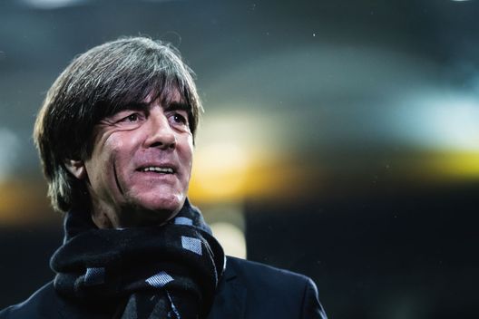 FRANKFURT AM MAIN, GERMANY - NOVEMBER 19: (EDITORS NOTE: Image has been digitally enhanced.) Head coach Joachim Loew of Germany is smiling prior to the UEFA Euro 2020 Qualifier between Germany and Northern Ireland at Commerzbank Arena on November 19, 2019 in Frankfurt am Main, Germany. (Photo by Simon Hofmann/Bongarts/Getty Images) FRANKFURT AM MAIN, GERMANY - NOVEMBER 19: (EDITORS NOTE: Image has been digitally enhanced.) Head coach Joachim Loew of Germany is smiling prior to the UEFA Euro 2020 Qualifier between Germany and Northern Ireland at Commerzbank Arena on November 19, 2019 in Frankfurt am Main, Germany. (Photo by Simon Hofmann/Bongarts/Getty Images)