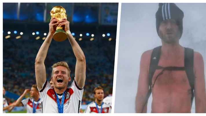 “Iceman” Schürrle fa l’impresa: scala la montagna mezzo nudo a -19 gradi. E Drogba si complimenta… “Iceman” Schürrle fa l’impresa: scala la montagna mezzo nudo a -19 gradi. E Drogba si complimenta… - immagine 1