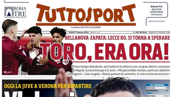 prima pagina tuttosport oggi