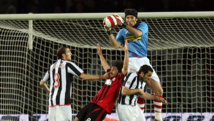 TURIN, ITALY - APRIL 12: Gianluigi Buffon of Juventus and Gennaro Ivan Gattuso of Milan in action during the Serie A match between Juventus and Milan at the Stadio Olimpico on April 12, 2008 in Turin, Italy. (Photo by New Press/Getty Images) TURIN, ITALY - APRIL 12: Gianluigi Buffon of Juventus and Gennaro Ivan Gattuso of Milan in action during the Serie A match between Juventus and Milan at the Stadio Olimpico on April 12, 2008 in Turin, Italy. (Photo by New Press/Getty Images)
